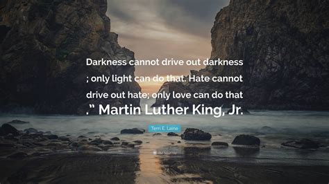 Terri E. Laine Quote: “Darkness cannot drive out darkness ; only light