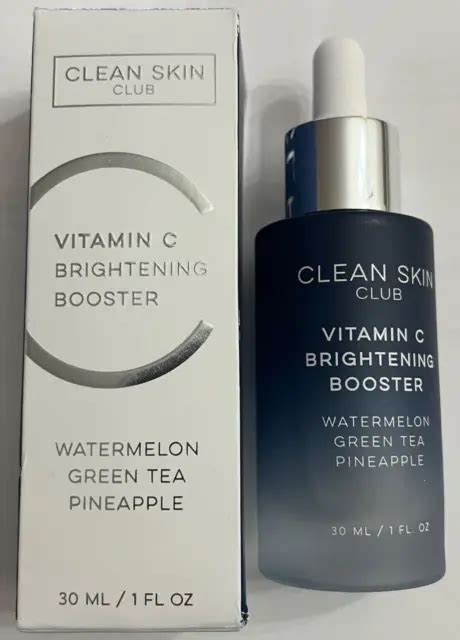 Clean Skin Club Vitamin C Brightening Booster And Serum 1 Fl Oz30 Ml New