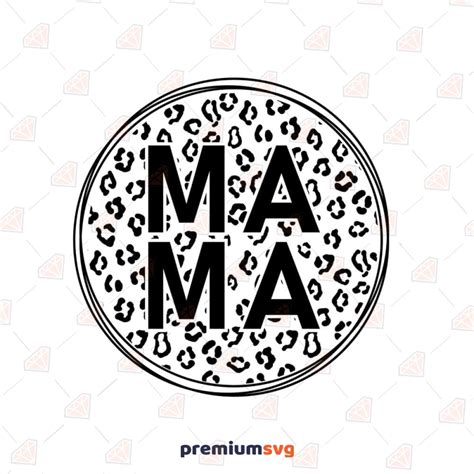 Leopard Mama SVG Mama Circle SVG PremiumSVG