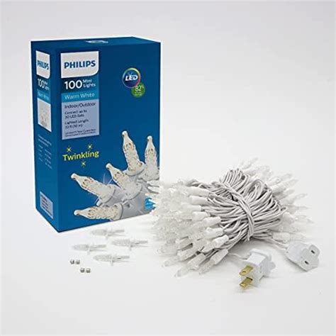 Philips 100 Led Warm White Twinkling Faceted Mini Christmas