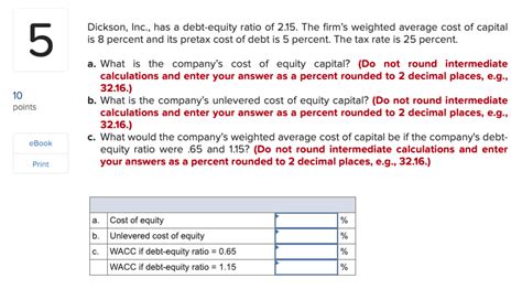 Debt Equity Ratio Questions Management And Leadership