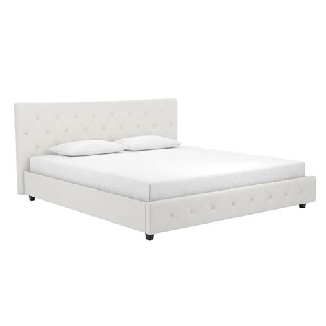 Dhp Dakota Upholstered Platform Bed Twin Size Frame White Walmart