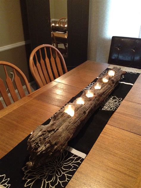 Candle Log Made From Scrub Oak Tree Makes A Lovely Centerpiece
