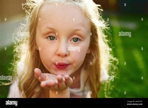 Cute Little Girl Blowing Kiss Hi Res Stock Photography And Images Alamy