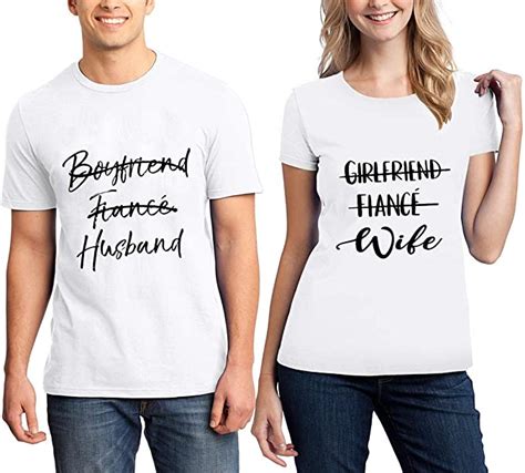 husband and wife couples t shirts graphic funny tops valentine crewneck tee shirts