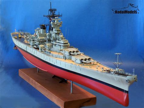 1350 Uss New Jersey Bb 62 Model Battleship Wooden Deck W Anchor Chain