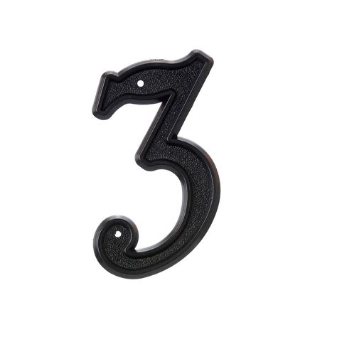 Hillman 6 Inch Black Plastic House Number 3 The Home Depot Canada