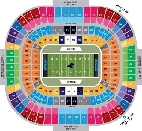 Bank Of America Stadium Seating Chart With Rows And Seat Numbers