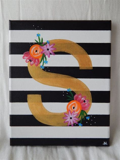 Hand Made Gold Letter S Initial Black And By Audreynicoledesign Gold