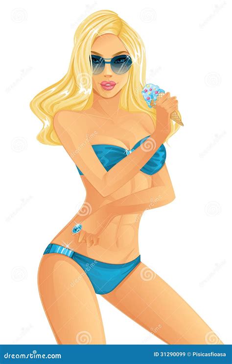 Woman In Bikini Stock Vector Illustration Of Perfect