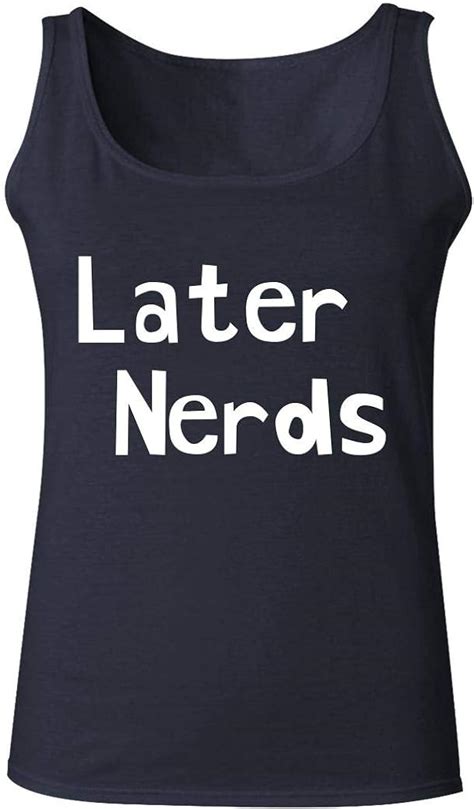 Later Nerds Womens Comfortable Tank Top Navy X Large