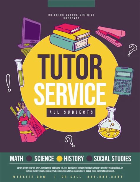 270 Tutor Customizable Design Templates Postermywall Tuition Flyer