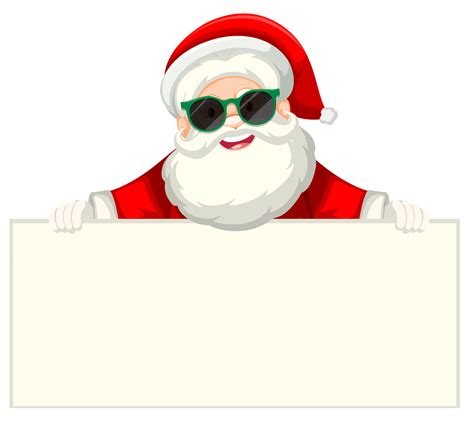 Santa With Sunglasses Holding Piece Of Paper 302976 Vector Art At Vecteezy