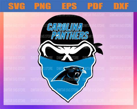 Carolina Panthers Skull Nfl Svg Pdf Dxf Eps Png Silhouette Svg Do