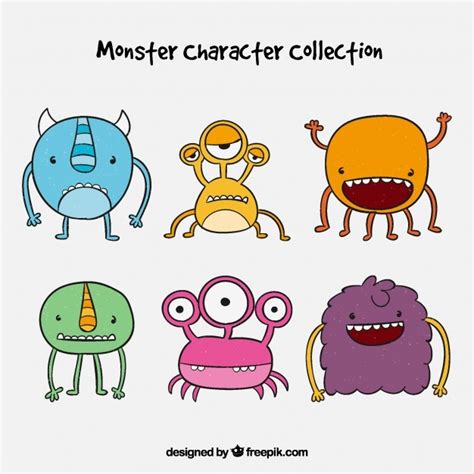 Monster Character Designs Free Vector