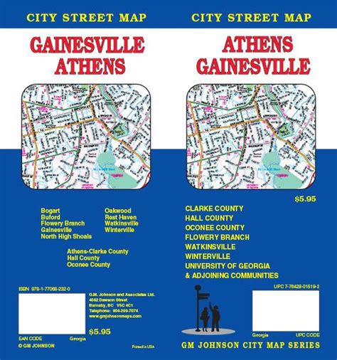 Athens Gainesville Georgia Street Map Gm Johnson Maps