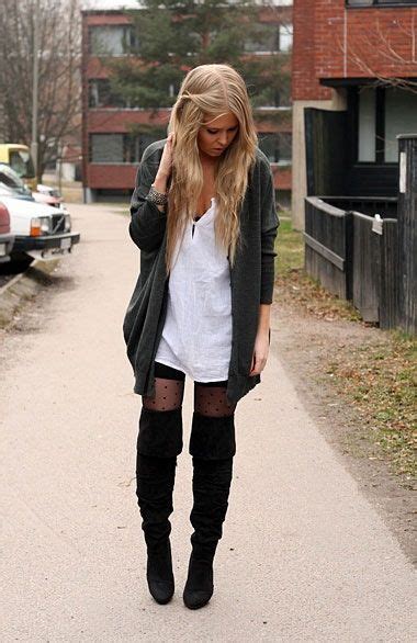 Knee High Boots With Tights Outfits With Black Shorts Black Shorts Knee Highs Knee High Boot