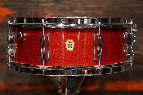 Ludwig 5x14 Jazz Festival Snare Drum 1960s Red Reverb Australia