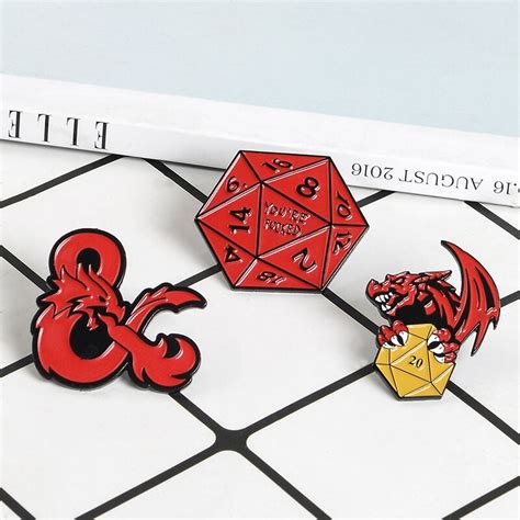 20 Sided Dice Dungeons And Dragons Enamel Pin D20 Dnd Table Top Game