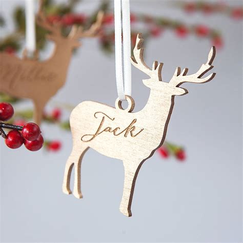 Personalised Christmas Reindeer Decoration By Clouds and Currents