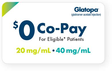 Download your copay savings card to start saving on prescriptions, for eligible patients. Glatopa® (glatiramer acetate injection): Copaxone® Generic