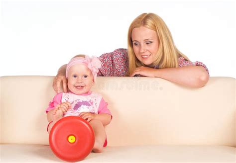 Mom Sits With Her Baby Stock Image Image Of Pleasure