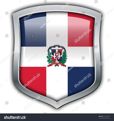 Shield With Flag Inside Dominican Republic Stock Photo 127428974