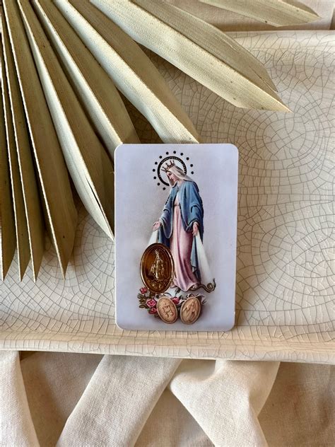 Our Lady Of The Miraculous Medal Prayer Card Prayer Card Wallet Size