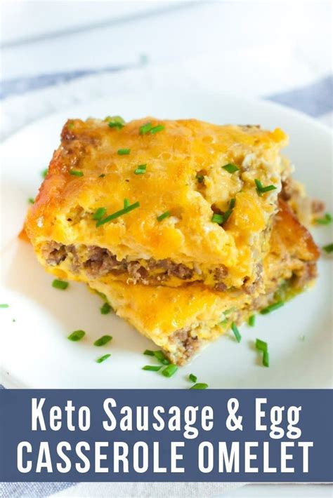 This breakfast casserole is so hearty and filling and full of protein. Keto Sausage & Egg Casserole Omelet | Recipe | Low carb ...