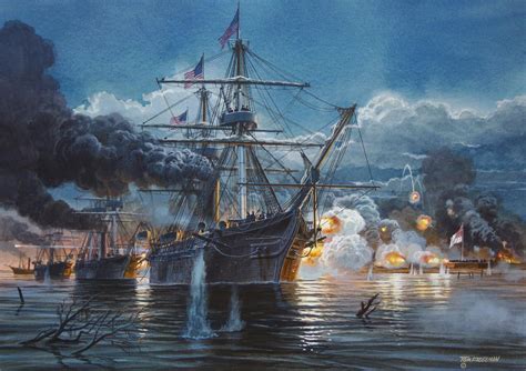 A Louisiana Welcome The Union Fleet Passes The Confederate Held