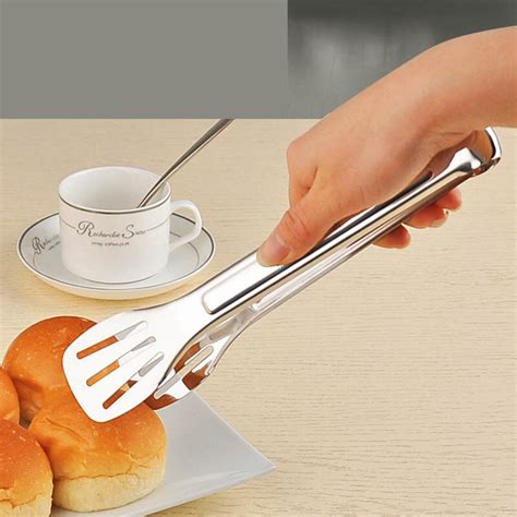 Stainless Steel Food Tongs Kitchen Utensils Buffet Cooking Tool Anti Heat Bread Clip Pastry