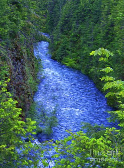 Umpqua River Stream 2 Painting By Todd L Thomas