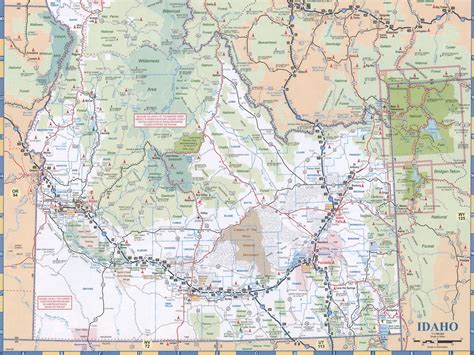 Large Detailed Roads And Highways Map Of Idaho State With National Images
