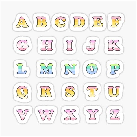 Retro Alphabet Mini Pack Vintage Rainbow Letter Sticker For Sale By