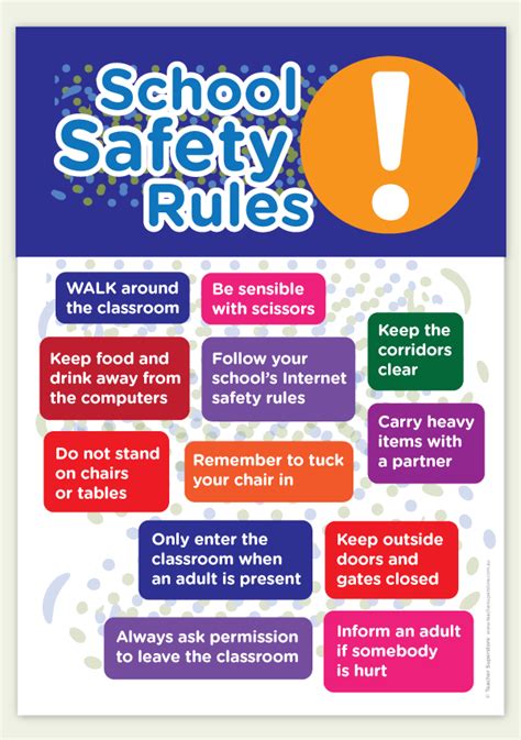 School Safety Rules A3 An A3 Poster Displaying