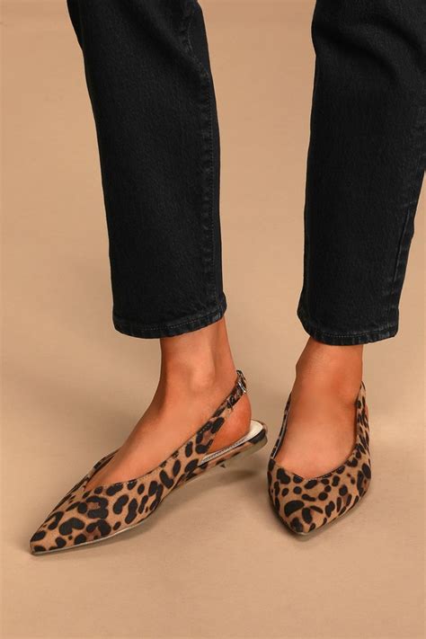 Chic Leopard Print Flats Pointed Toe Flats Slingback Flats Lulus