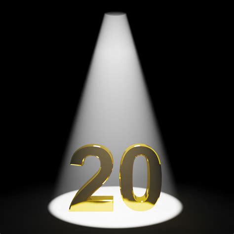 Gold 20th Or Twenty 3d Number Showing Anniversary Or Birthday Royalty