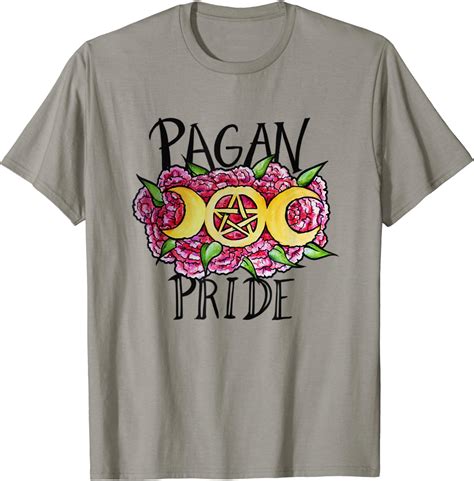 Pagan Pride Floral Paganism Design T Shirt Amazonde Fashion