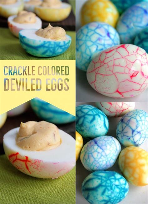 Crackle Colored Deviled Eggs Doughmesstic