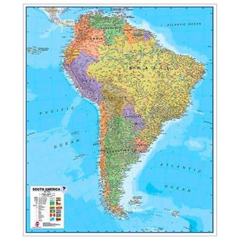 Ameryka Południowa: polityczna. Mapa ścienna 1:7 | Mapy ścienne