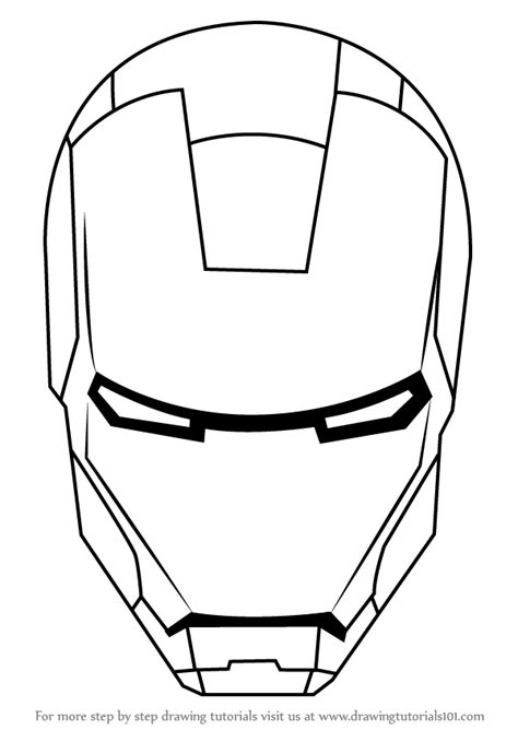 How To Draw Iron Mans Helmet Iron Man Step By Step