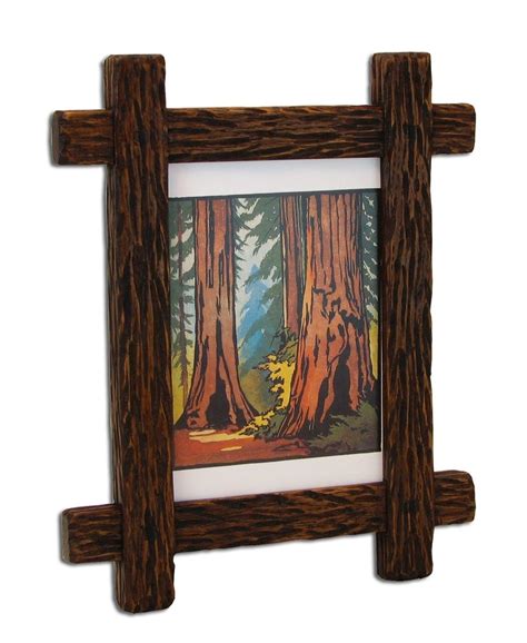Hand Made Carved Adirondack Rustic Picture Frame By Solid Wood Frames