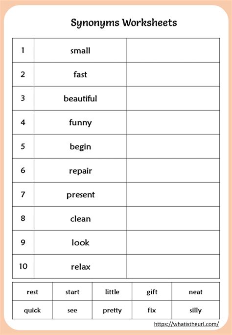 Synonyms Worksheets for 2nd grade in 2020 | 2nd grade worksheets