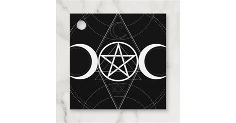 Triple Moon Geometry Pentagram Wicca Birthday Favor Tags Zazzle