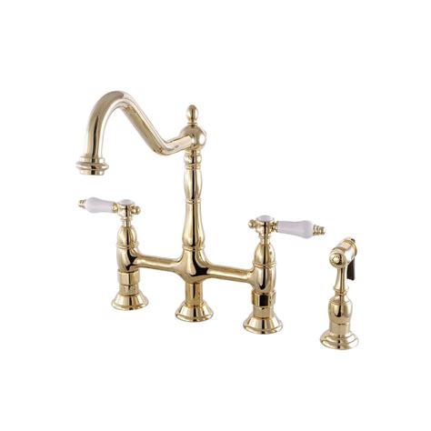 Brass kitchen faucet manufacturers & suppliers. Kingston Brass Victorian Porcelain 2-Handle Bridge Kitchen ...