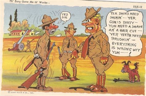 Th Sarg Gave Me Th Works Army Comics Ww Vintage Postcard