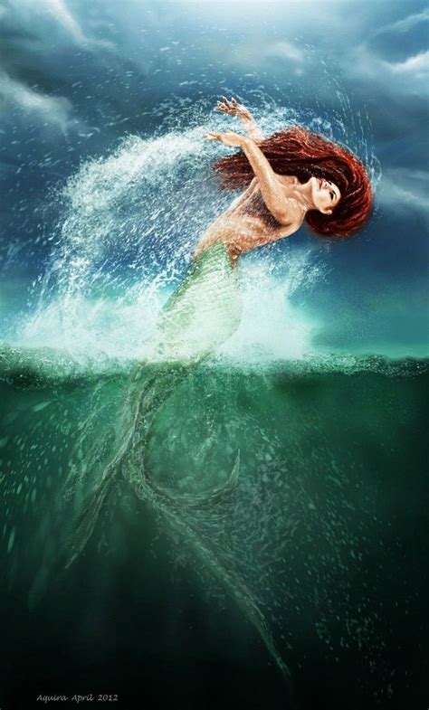Mermaid Jumping By Artaquilus On Deviantart Mermaid Art Mermaid