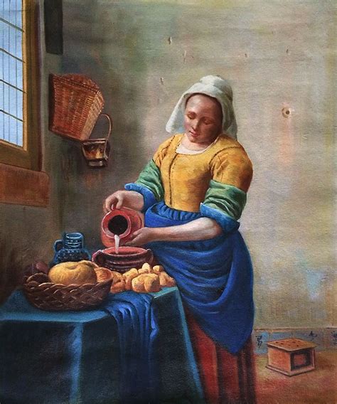 The Milkmaid Johannes Vermeer Oil Reproduction At Vermeer Paintings