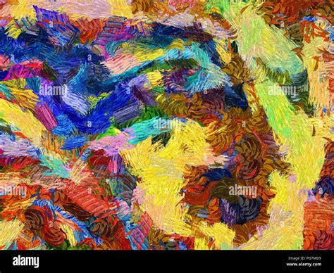 Impressionism Painting Abstraction In Vincent Van Gogh Style Soft