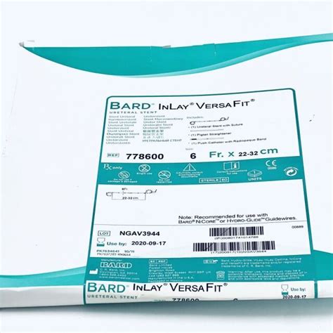 New Bard Ref 778600 Inlay Versafit Ureteral Stent Disposables General